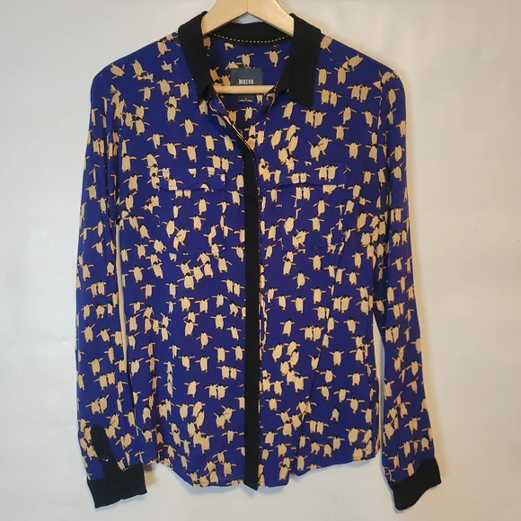 Maeve Penguin Patterned Button-Up Shirt - Picture 3 of 16